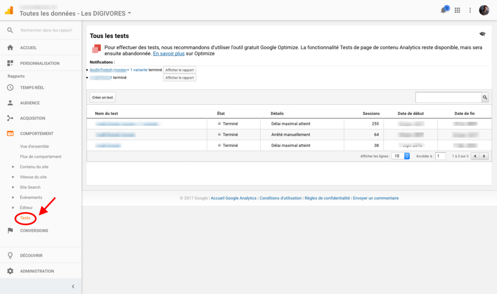 ab testing google analytics