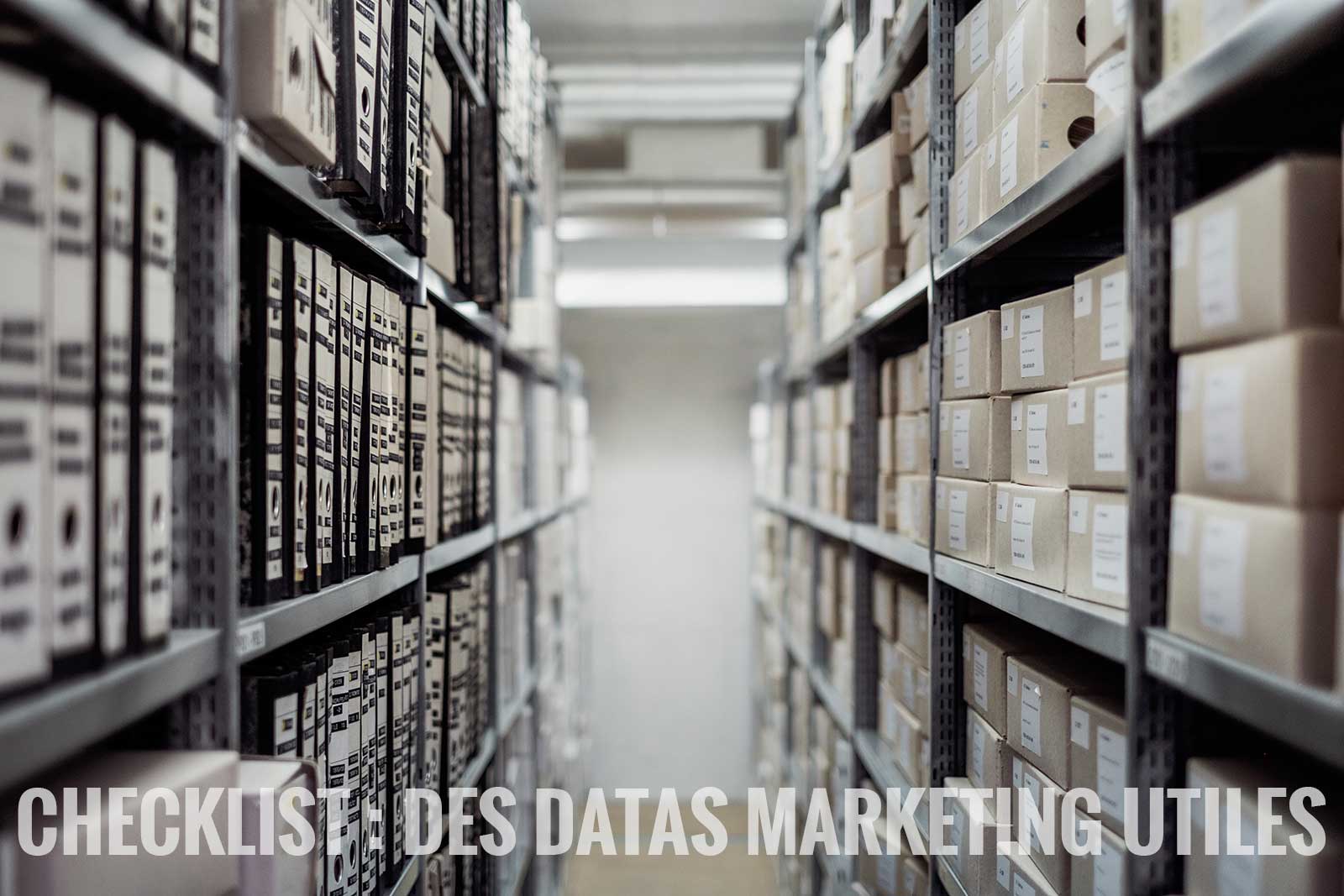 data marketing utiles checklist