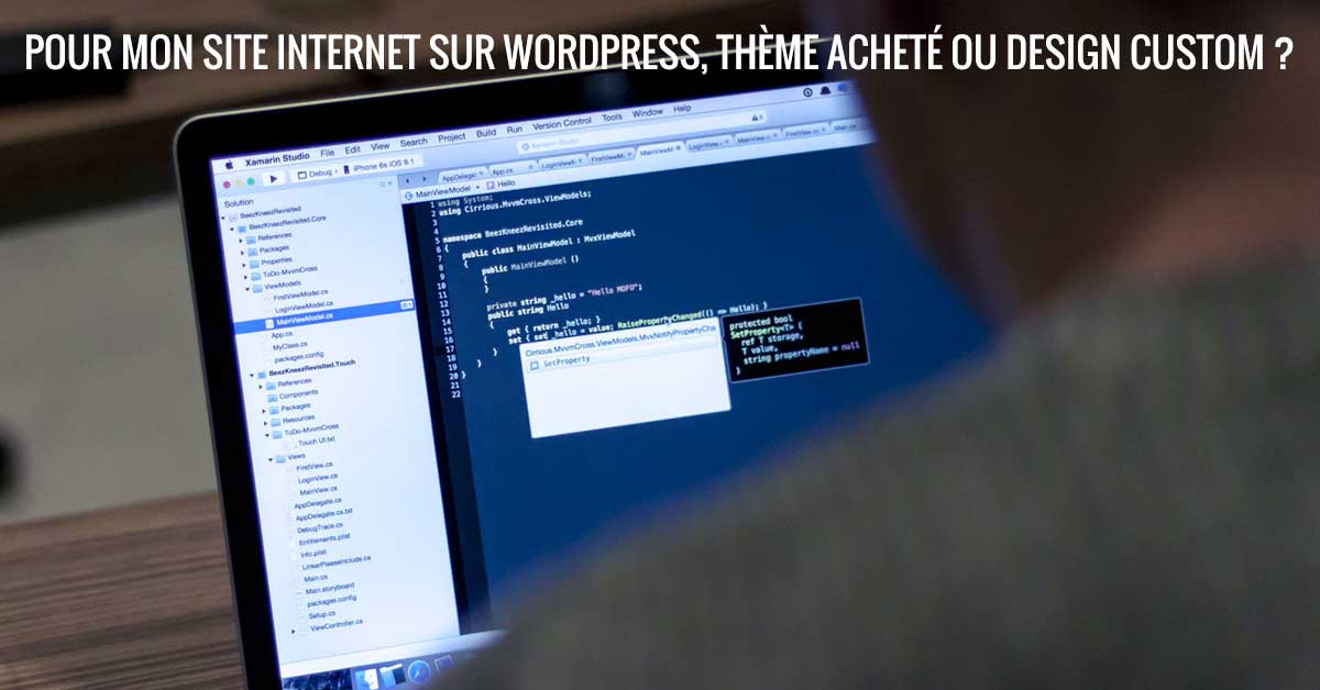 Pour mon site internet sur WordPress, thème acheté ou design custom ?