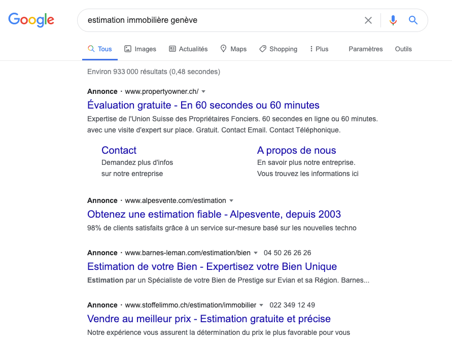 Extensions d'annonces sea