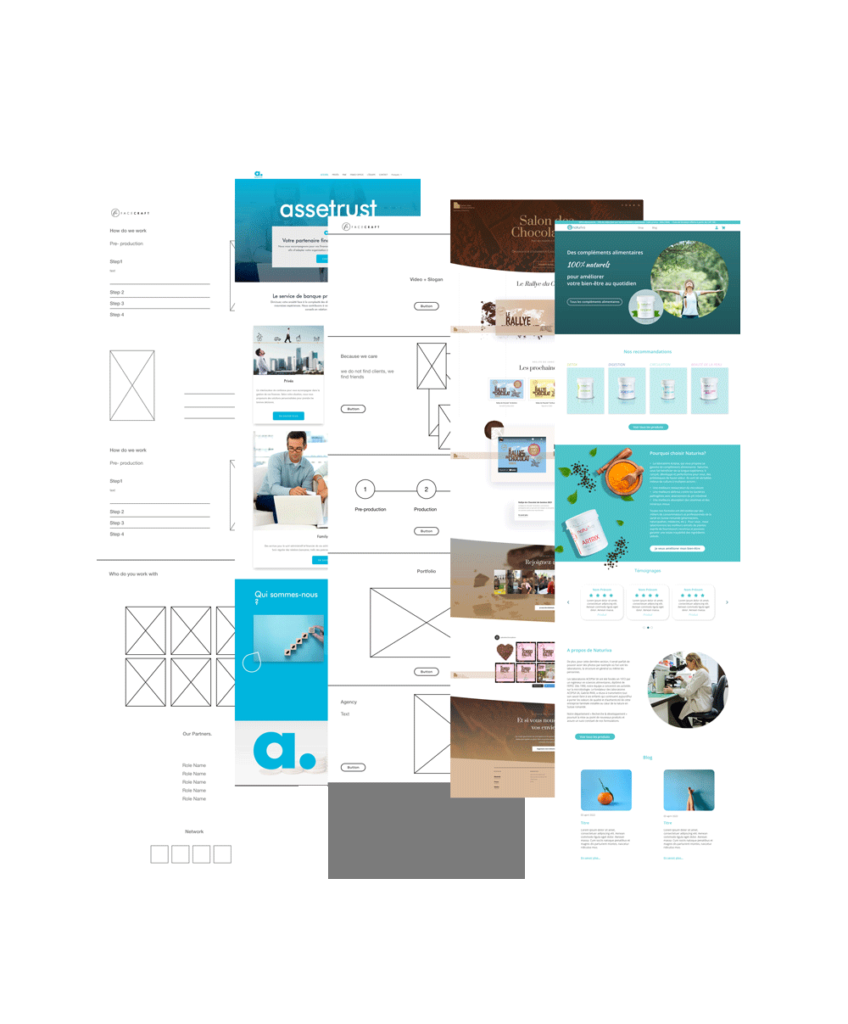 design ux/ui wireframes maquettes mockups webdesign